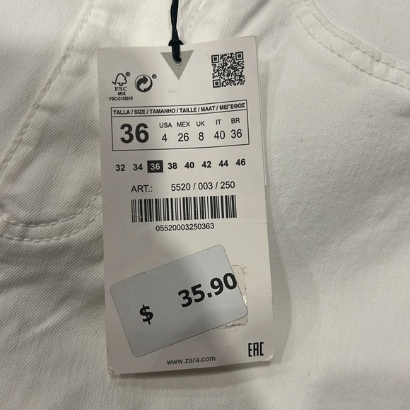 Zara white hi-rise/shaper ankle length - Picture 5 of 6